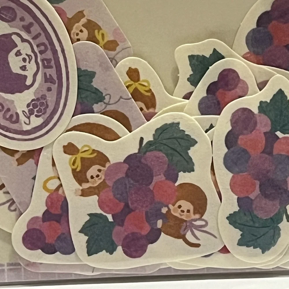 Monchhichi Fruit Series-Grape Sticker Flake Set